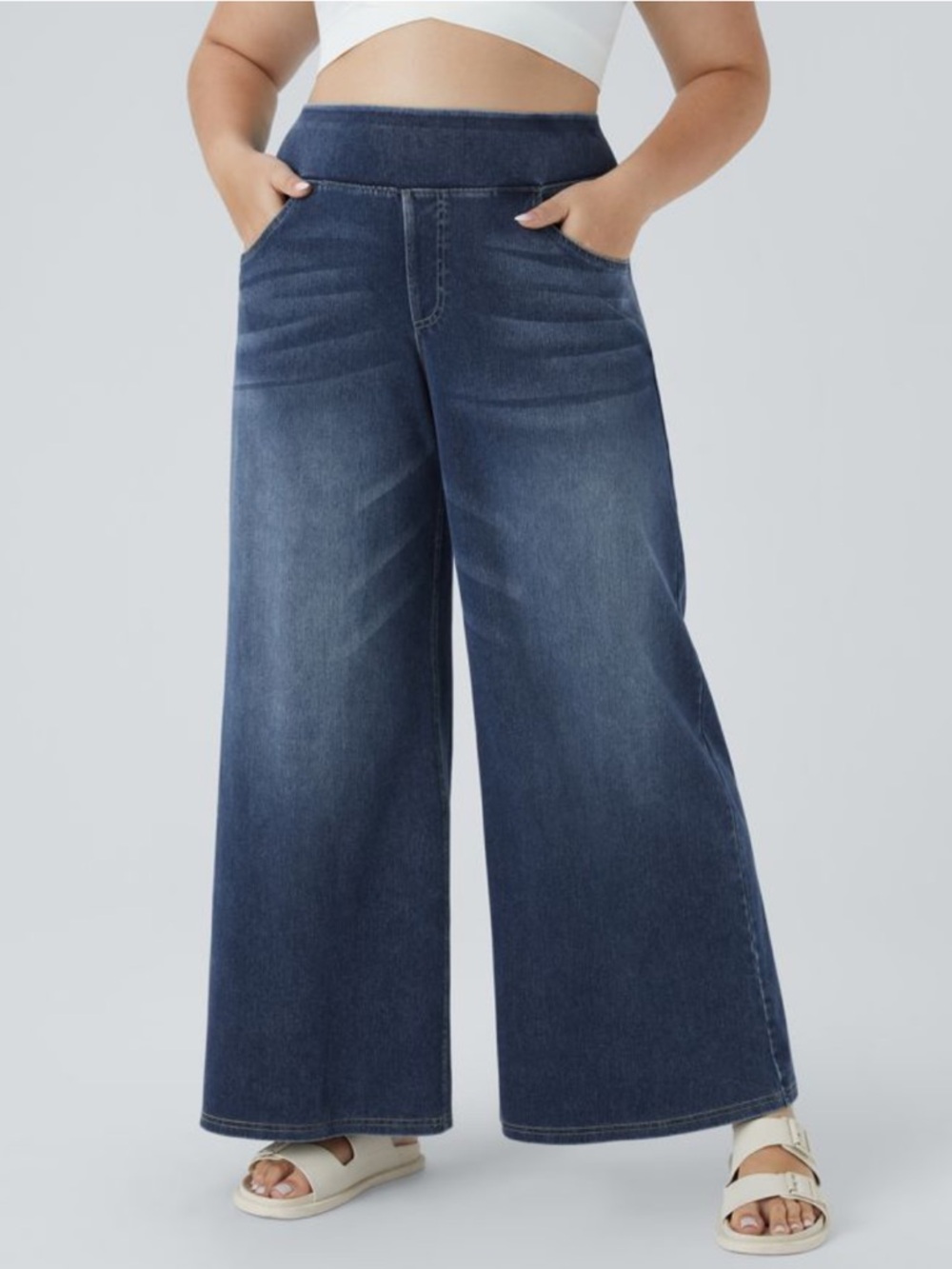 Halara Flex High Waisted Pockets
Baggy Wide Leg Washed Casual Plus NWT